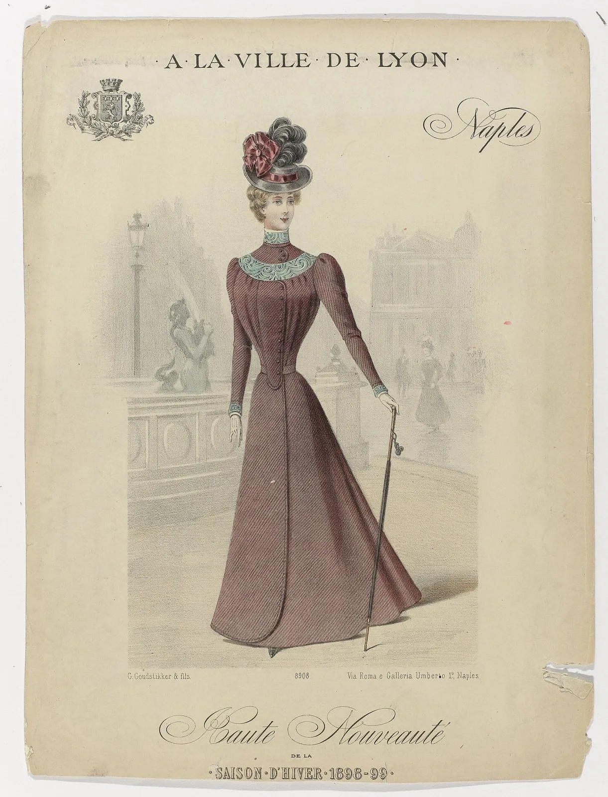A la ville de Lyon, Naples, 1898-1899, No. 8909 Haute Nouveauté, RP-P-2009-3790