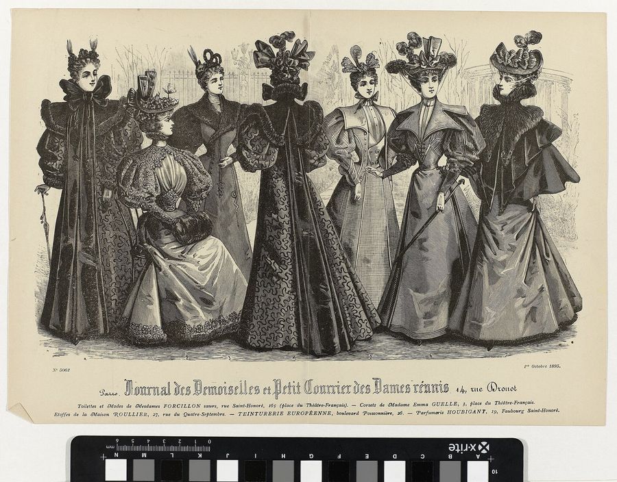 Journal des Demoiselles et Petit Courrier des Dames Réunis, 1 Octobre 1895, No. 5062 Toilettes et Modes, RP-P-2009-3766