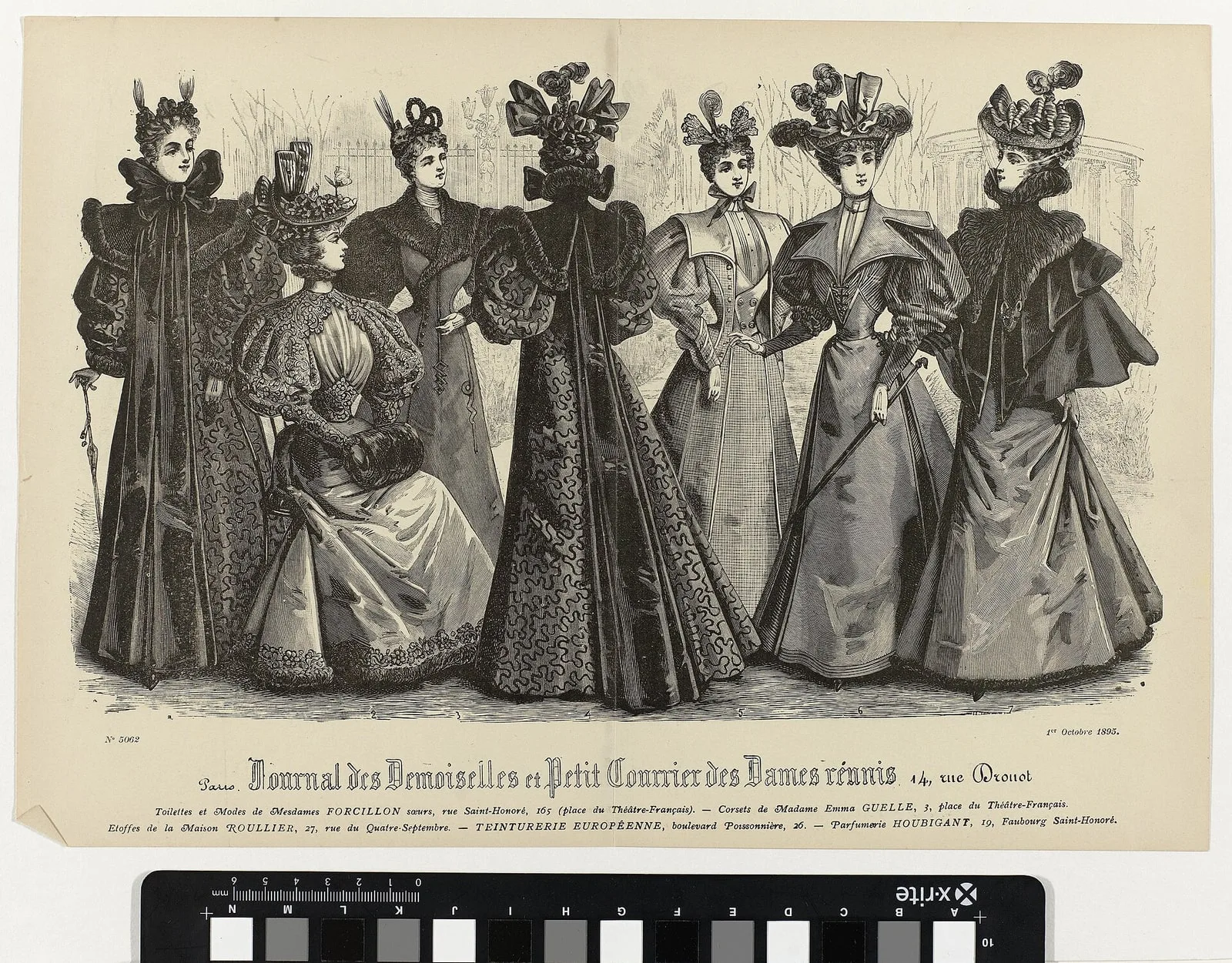 Journal des Demoiselles et Petit Courrier des Dames Réunis, 1 Octobre 1895, No. 5062 Toilettes et Modes, RP-P-2009-3766
