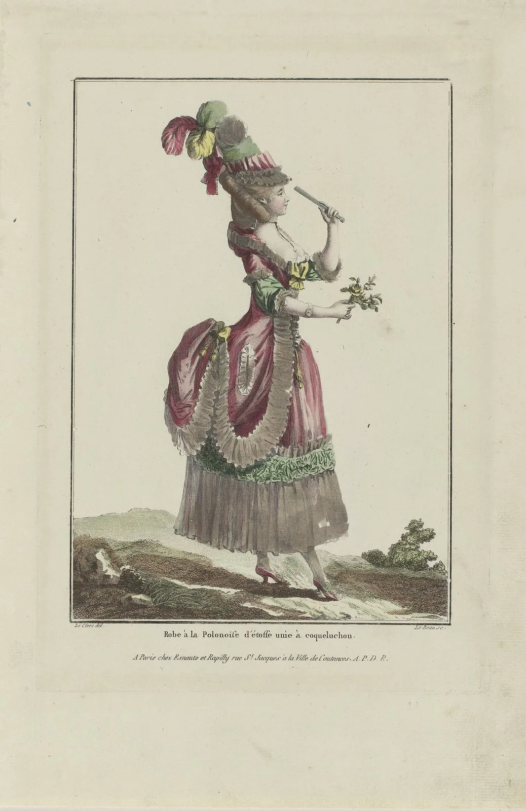 Gallerie des Modes et Costumes Francais, 1778, G 38 Robe à la Polonois (..), RP-P-2009-1142