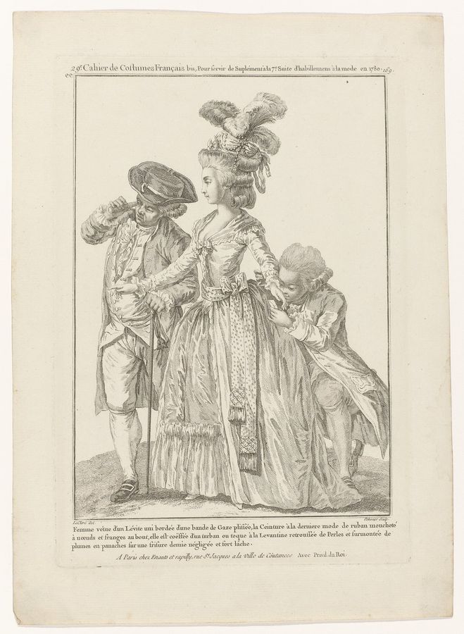 Gallerie des Modes et Costumes Français, 1780, ee 169 (bis) Femme vêtue d'un Levit (..), RP-P-2009-1172
