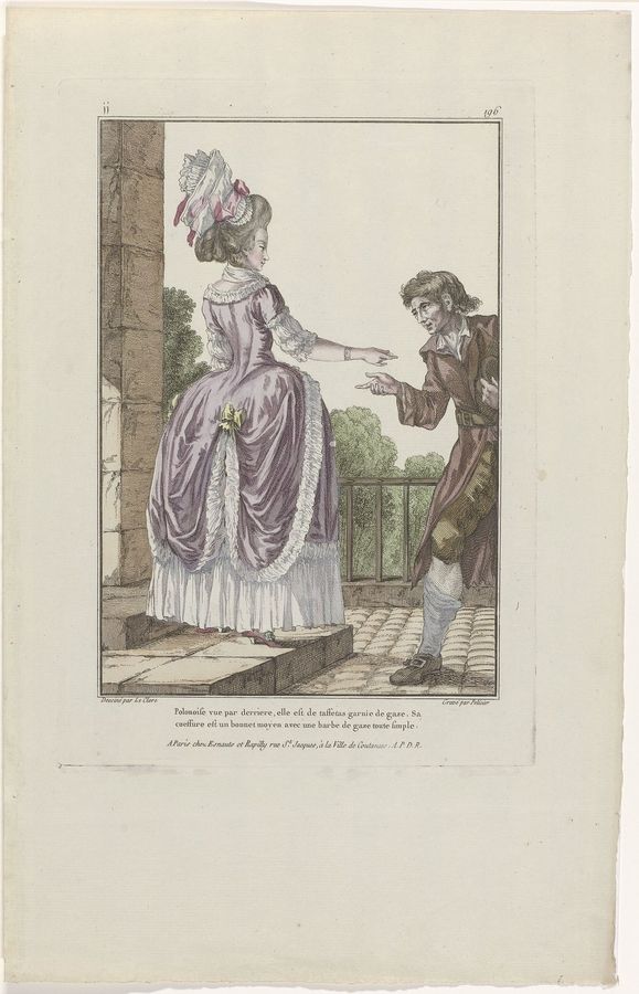 Gallerie des Modes et Costumes Français, 1780, jj 196 Polonaise vue par derrièr (..), RP-P-2009-2111