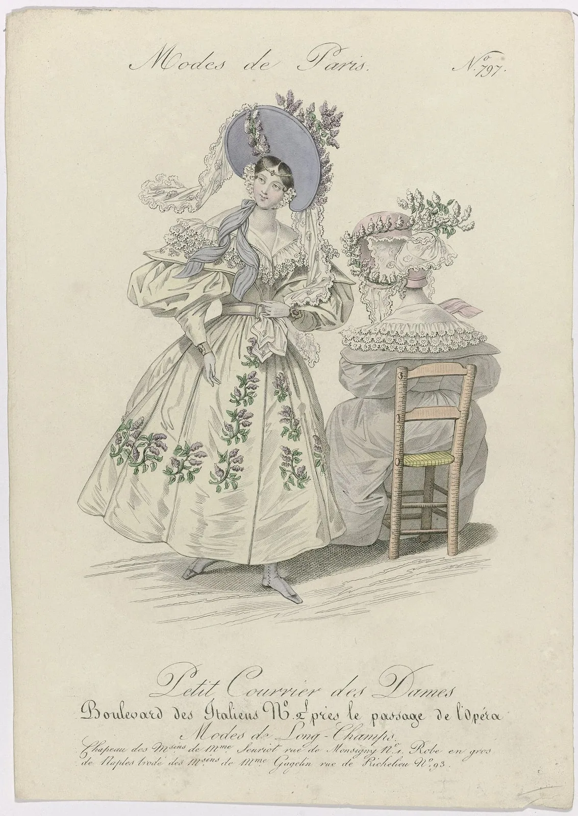 Petit Courrier des Dames, 1831, No. 797 Chapeau des M.sins de Mme Seuriot (..), RP-P-2009-2993