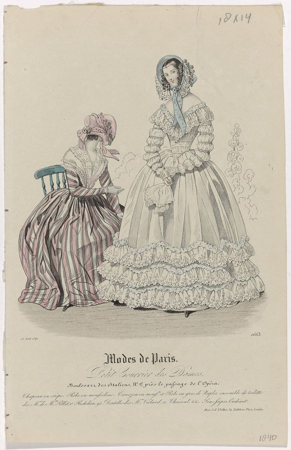 Petit Courrier des Dames, 15 août 1840, No. 1663 Chapeau en crèp (..), RP-P-2009-3002
