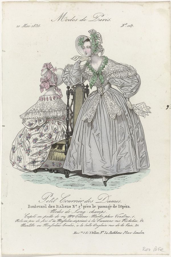 Petit Courrier des Dames, 10 mai 1835, No. 1157 Capote en paille de riz (..), RP-P-2009-2999-4