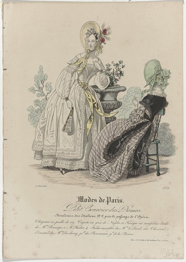 Petit Courrier des Dames, 10 juin 1837, No. 1357 Chapeau en paille de riz (..), RP-P-2009-2999-9