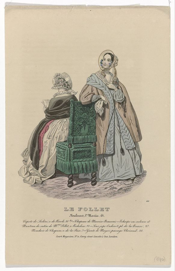 Le Follet, 1840, No. 890 Capote de Leclér (..), RP-P-2009-3193