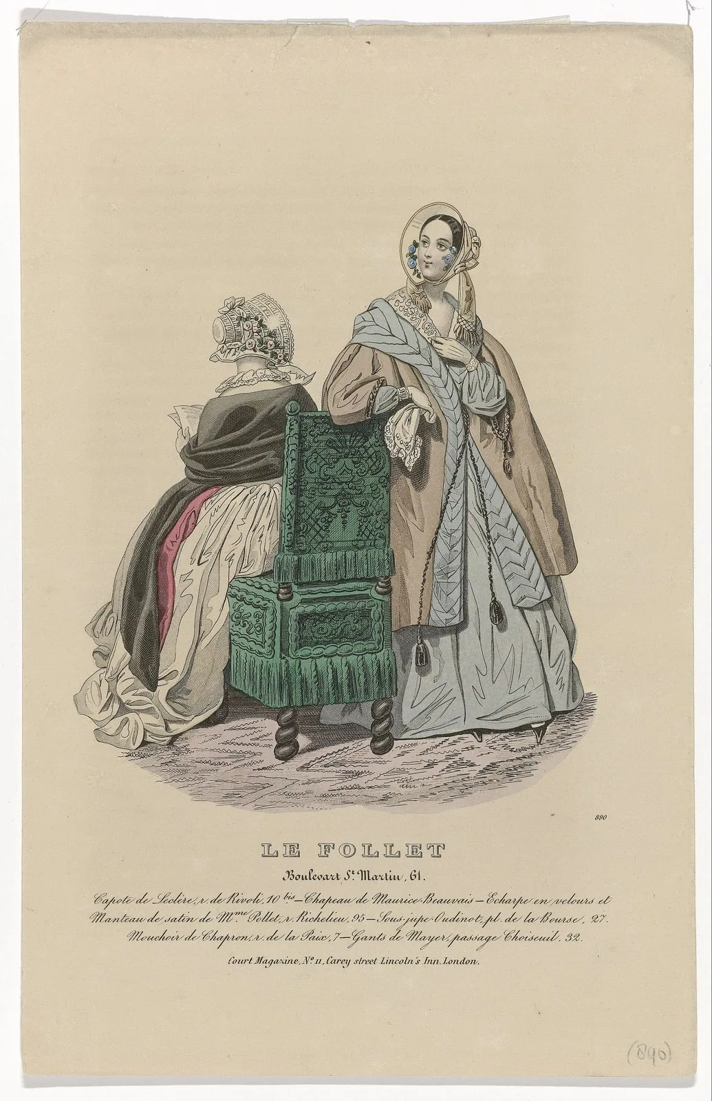 Le Follet, 1840, No. 890 Capote de Leclér (..), RP-P-2009-3193