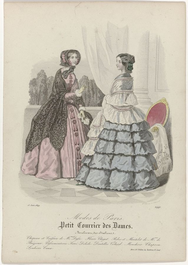 Petit Courrier des Dames, 15 juin1849, No. 2441 Chapeau et Coiffur (..), RP-P-2009-3286