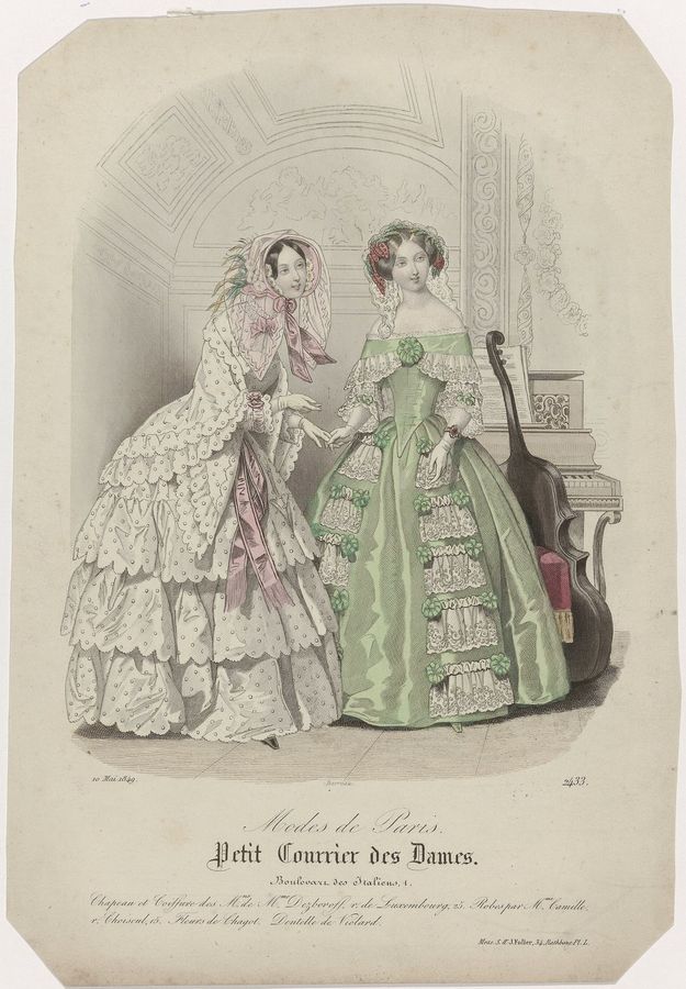 Petit Courrier des Dames, 10 mai 1849, No. 2433 Chapeau et Coiffur (..), RP-P-2009-3293