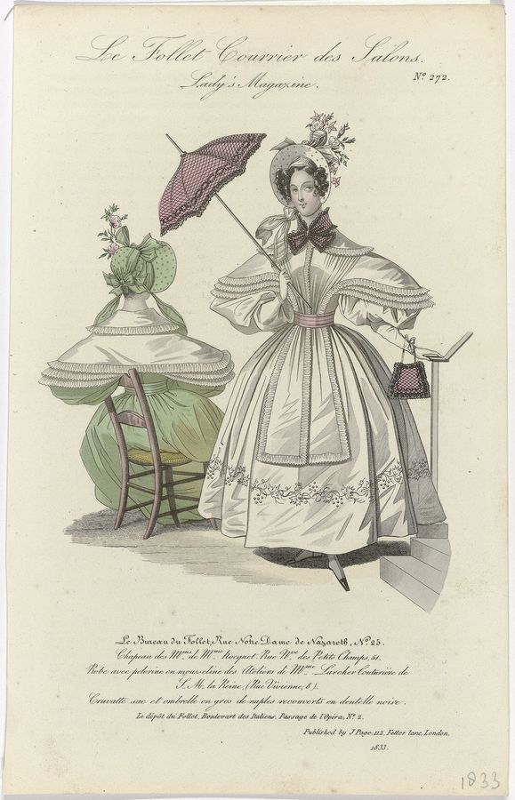 Le Follet Courrier des Salons, Lady's Magazine, 1833, No. 272 Robe avec pelerine (..), RP-P-2009-3161