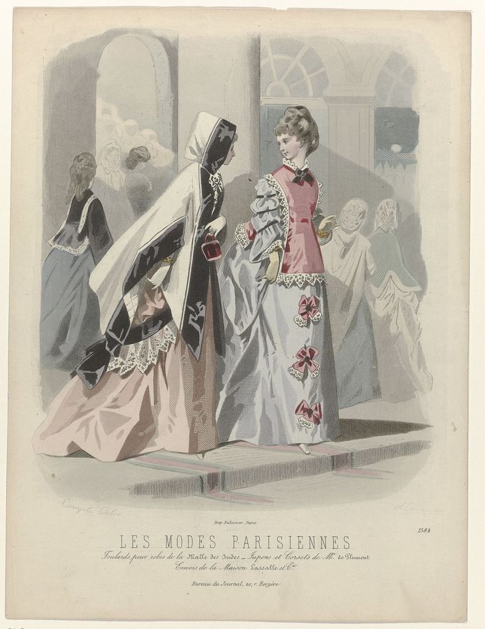 Les Modes Parisiennes, 1871-1872, No. 1584 Foulards pour robes (..), RP-P-2009-1532