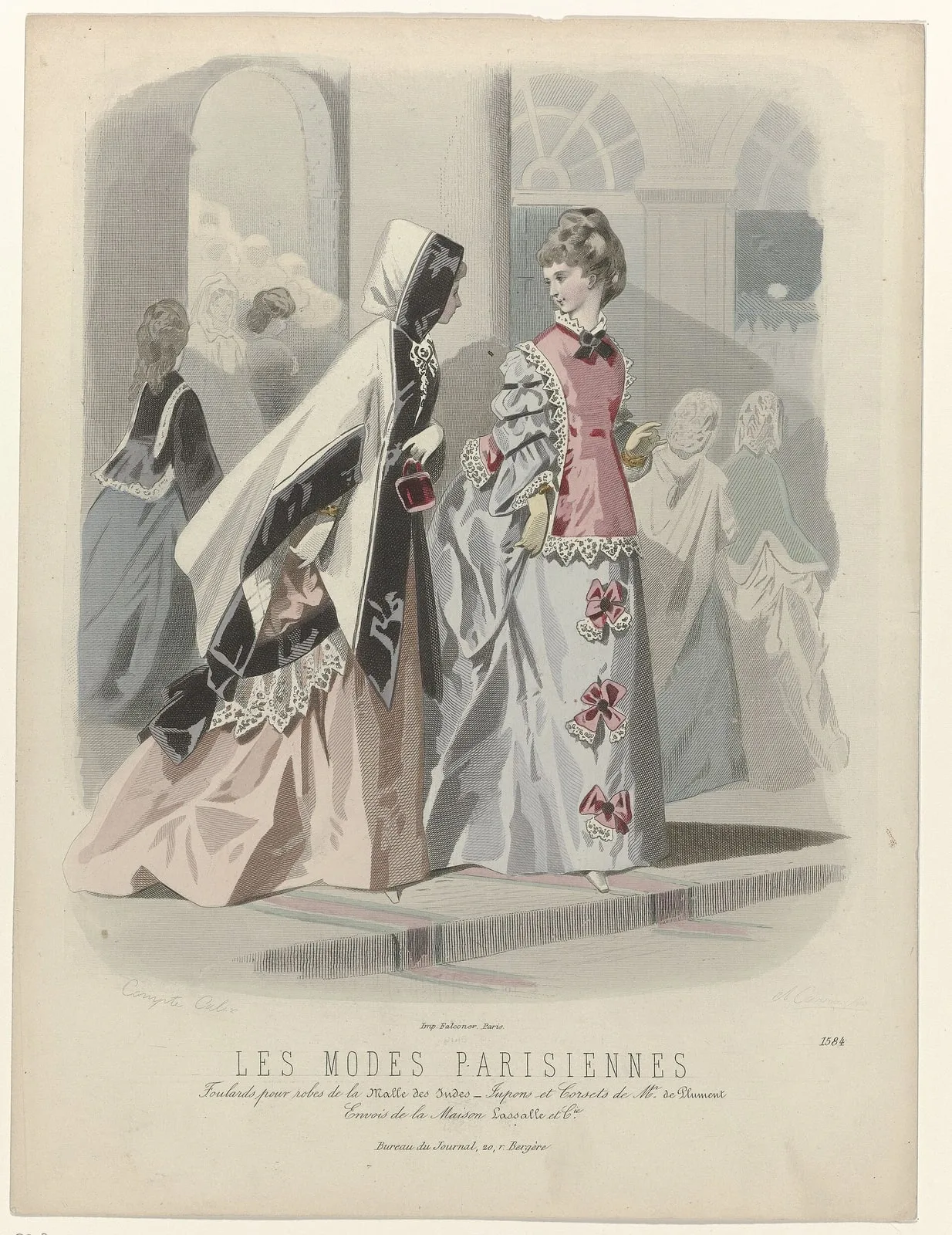 Les Modes Parisiennes, 1871-1872, No. 1584 Foulards pour robes (..), RP-P-2009-1532
