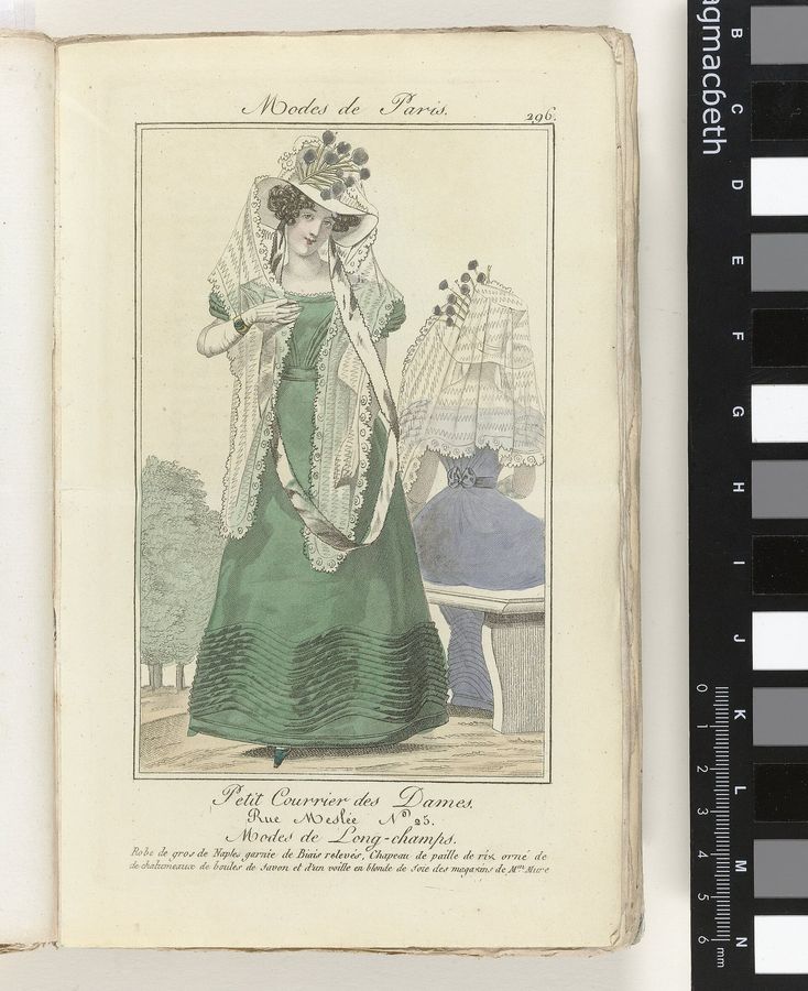 Petit Courrier des Dames 1825 (296) Petit Courrier des Dames, ou Nouveau Journal des Modes, des Théatres, de la Litterature et des Arts (serietitel), BI-1938-0114A-34