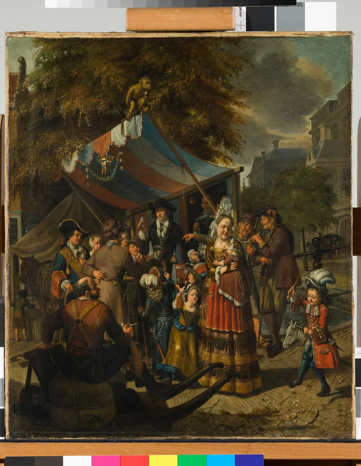 Amsterdams stadstafereel met kwakzalver, objectnr SA 22991