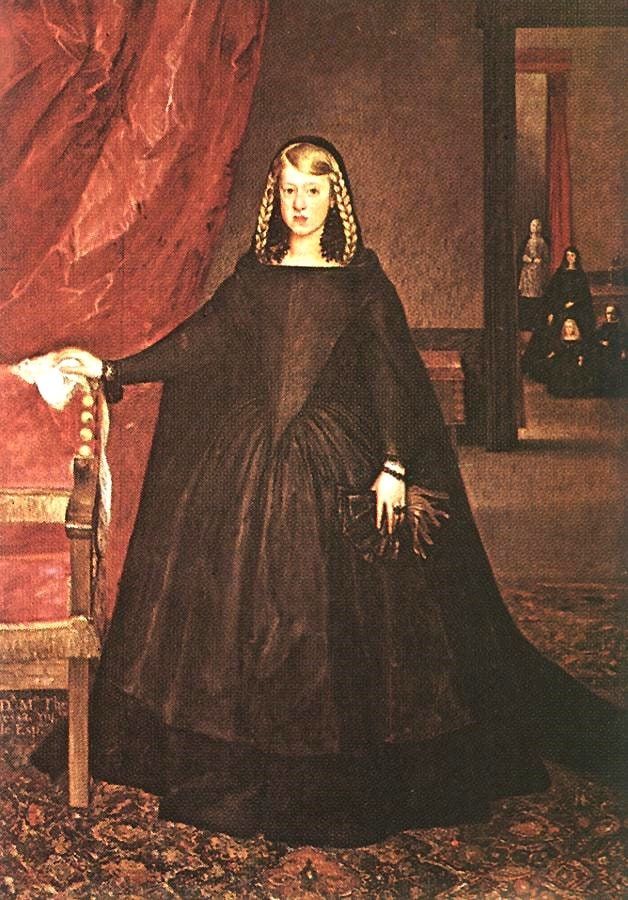 Spanish : La emperatriz Margarita de Austria The Empress Doña Margarita de Austria in Mourning Dress