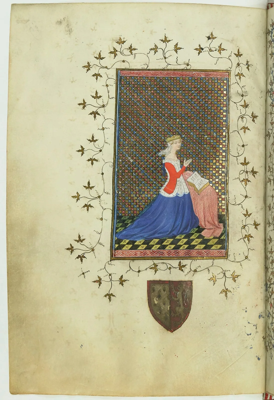 Heures de Marguerite de Clisson : portrait de la propriétaire en prière