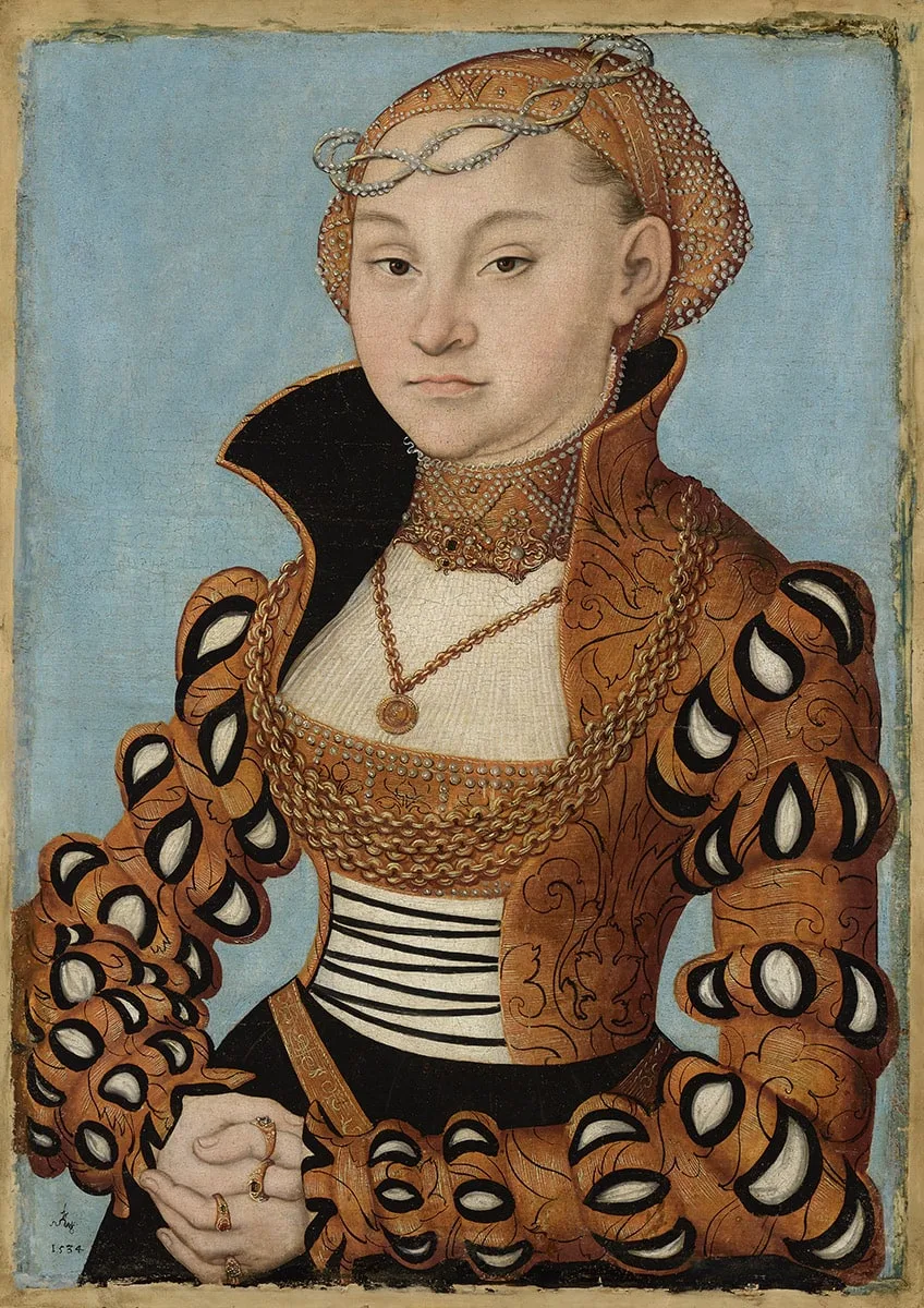 German : Bildnis einer vornehmen sächsischen Dame Portrait of a noble Saxon lady