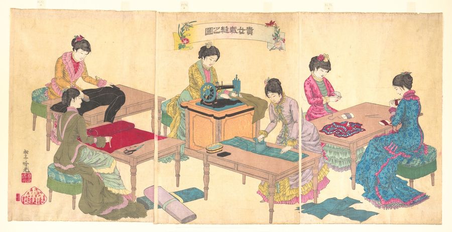 Ladies Sewing  (Kijo saihō no zu)