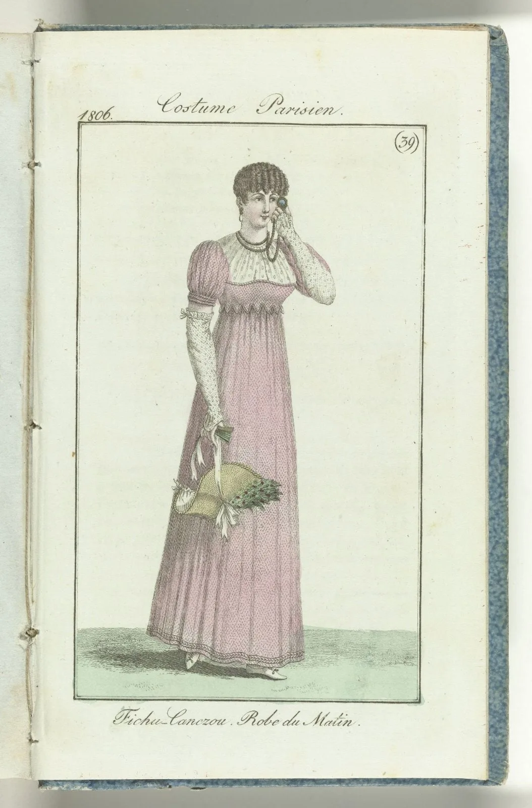 Journal des Dames et des Modes, editie Frankfurt 22 septembre 1806, Costume Parisien (39) : Fichu-Canezou. Robe du Matin.