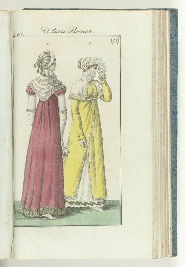 Journal des Dames et des Modes, editie Frankfurt 28 mars 1808, Costume Parisien (13)