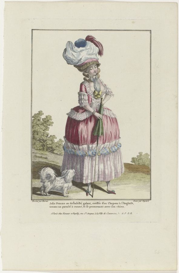 Gallerie des Modes et Costumes Français, 1778, L 64 : Jolie Femme en deshabillé galant (...).