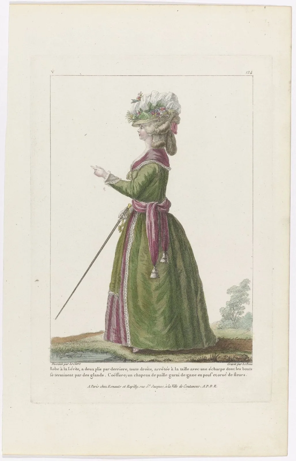 Gallerie des Modes et Costumes Français, 1779, V 124 : Robe à la Levit (...)