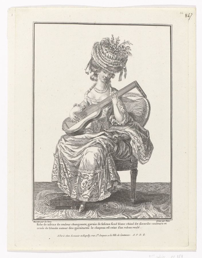 Gallerie des Modes et Costumes Français, 1779, cc 158 : Robe de tafetas (...)