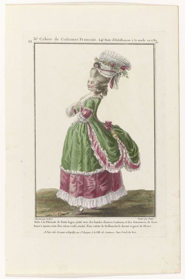 Gallerie des Modes et Costumes Français, 1780, gg 181: Robe à la Polonois (...)