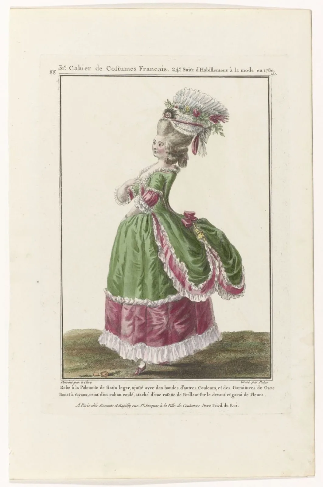 Gallerie des Modes et Costumes Français, 1780, gg 181: Robe à la Polonois (...)