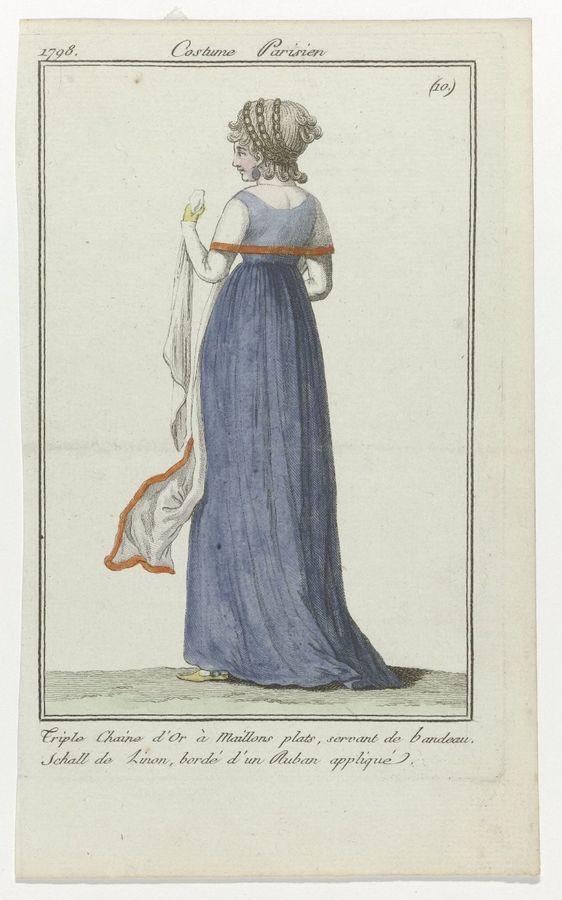 Journal des Dames et des Modes, Costume Parisien, 11 mars 1798, (10) : Triple chaine d'Or (...)
