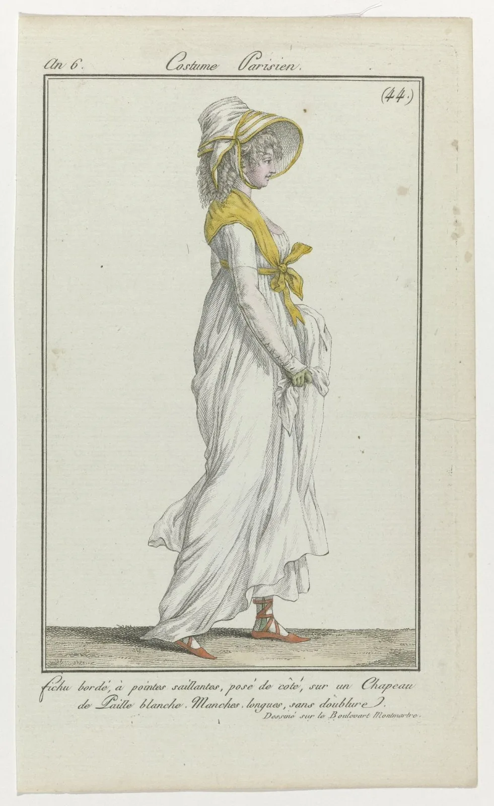 Journal des Dames et des Modes, Costume Parisien, 18 juin 1798, An 6, (44) : Fichu bordé, à pointes saillantes (...)