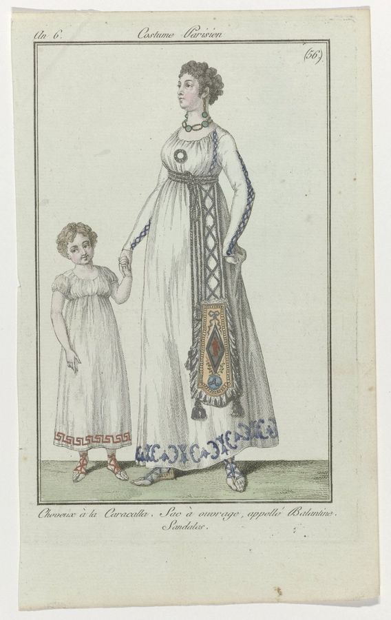 Journal des Dames et des Modes, Costume Parisien, 17 août 1798, An 6, (56) : Cheveux à la Caracall (...)
