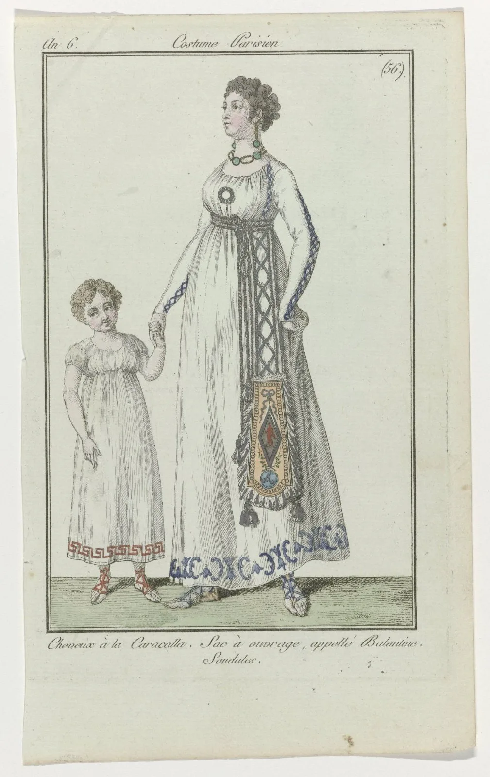 Journal des Dames et des Modes, Costume Parisien, 17 août 1798, An 6, (56) : Cheveux à la Caracall (...)
