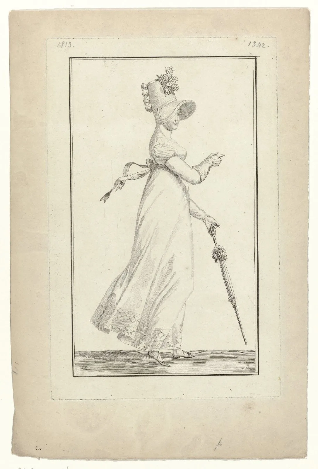 Journal des Dames et des Modes, Costume Parisien, 25 septembre 1813 (1342)