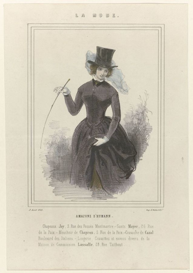 La Mode, 5 avril 1843 : Amazone d'Humann (...)