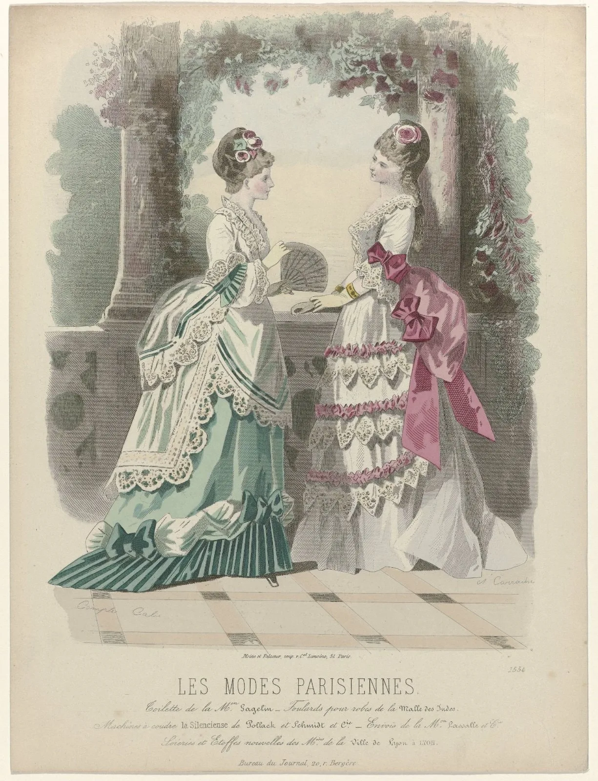 Les Modes Parisiennes, 1871-1872, Pl. 1554 : Toilette de la M.on Gagelin (...)