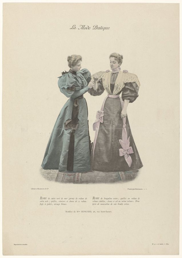 La Mode Pratique1894, 3e année, No. 51 : Robe de Satin vert (...).