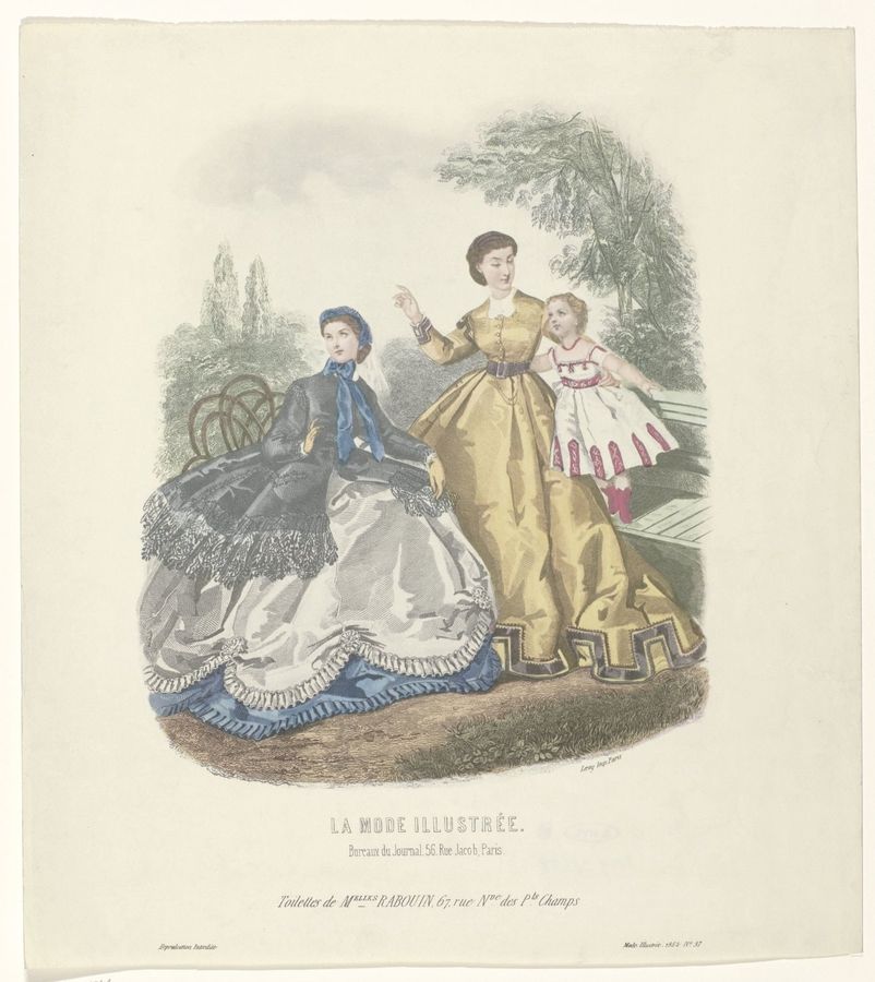 La Mode Illustrée, 1865, No. 37: Toilettes de Melles Rabouin (...).