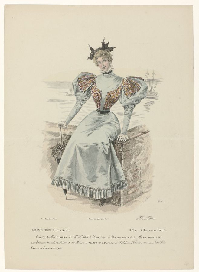 Le Moniteur de la Mode, 1896, No. 27, Pl. 329C: Toilette de Mad.e Thirion (...)