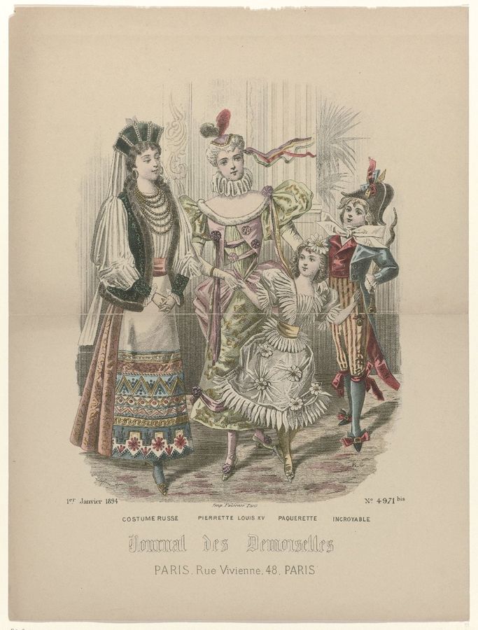 Journal des Demoiselles, 1 janvier 1894, No. 4971 bis : Costume russ (...)