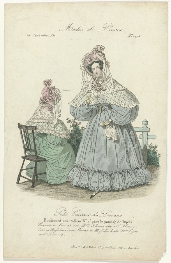 Petit Courrier des Dames, 20 septembre 1834, No.1095 : Chapeau en Pou de Soi (...)