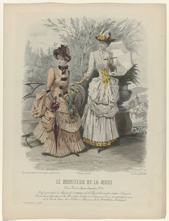 Le Moniteur de la Mode, 1883, No. 32, Pl. 2021 : Etoffes pour deuil (...)