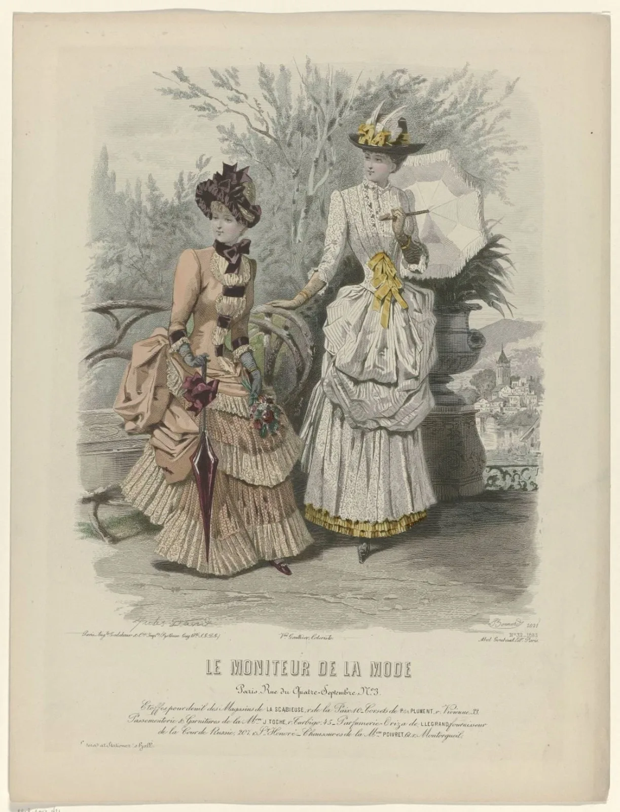 Le Moniteur de la Mode, 1883, No. 32, Pl. 2021 : Etoffes pour deuil (...)
