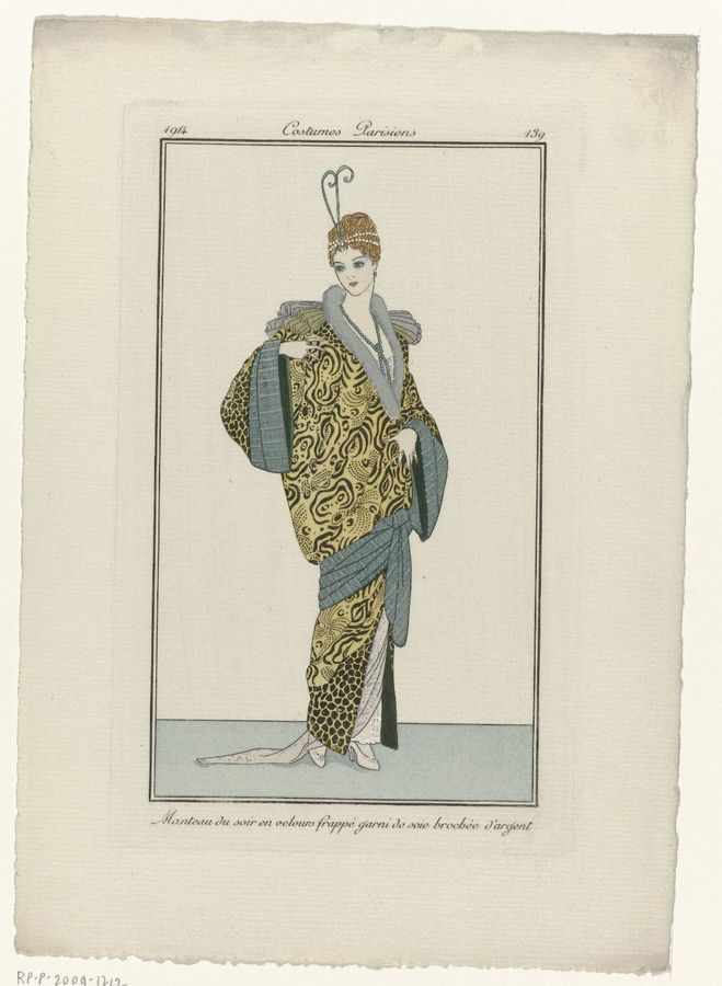 Journal des Dames et des Modes, Costumes Parisiens, 1914, No. 139 : Manteau du soir (...)
