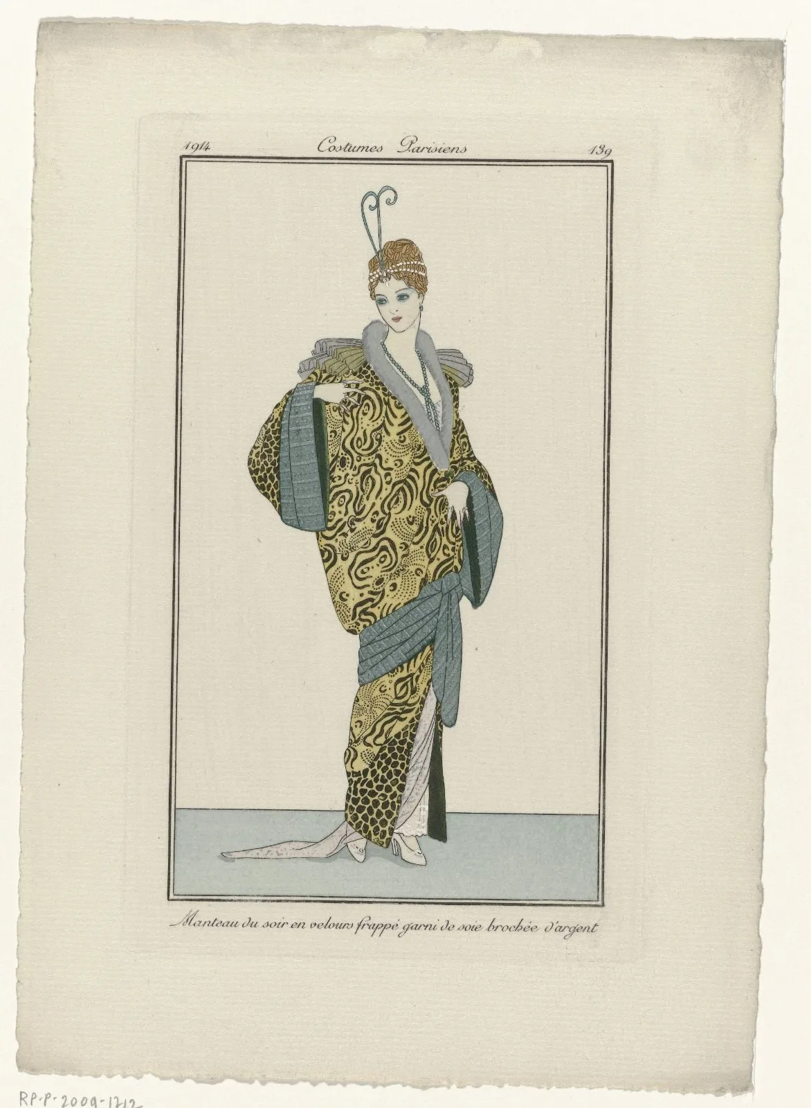 Journal des Dames et des Modes, Costumes Parisiens, 1914, No. 139 : Manteau du soir (...)