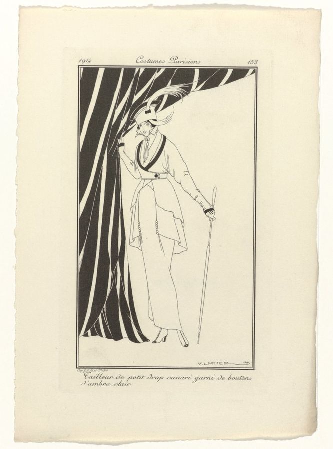 Journal des Dames et des Modes, Costumes Parisiens, 1914, No. 153 : Tailleur de petit drap (...)