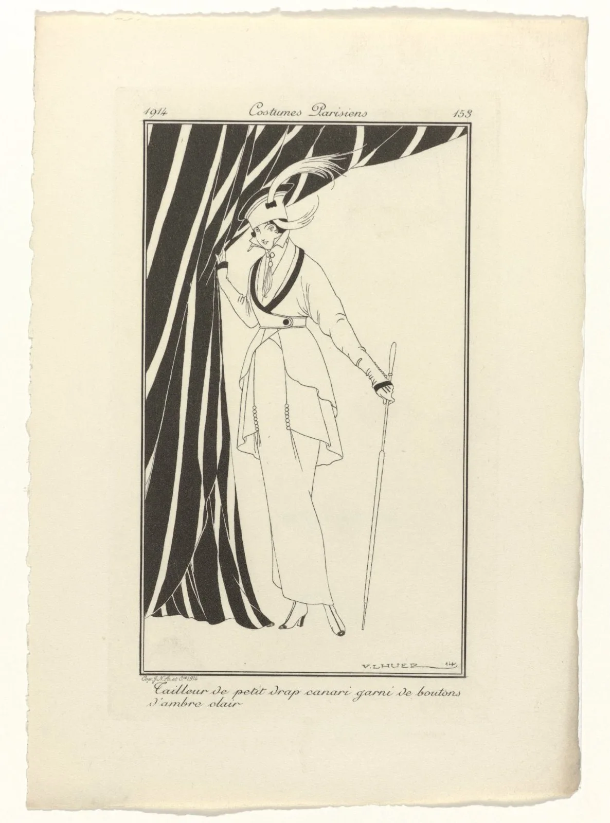 Journal des Dames et des Modes, Costumes Parisiens, 1914, No. 153 : Tailleur de petit drap (...)