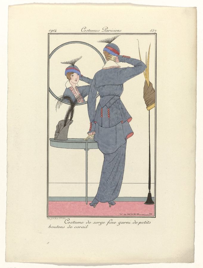 Journal des Dames et des Modes, Costumes Parisiens, 1914, No. 157 : Costume de serg (...)