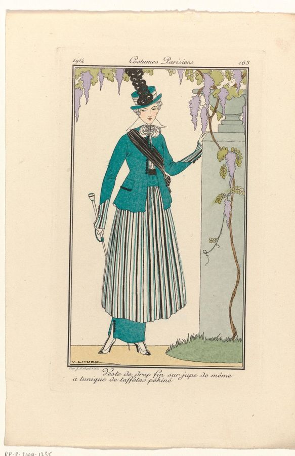 Journal des Dames et des Modes, Costumes Parisiens, 1914, No. 163 : Veste de drap (...)